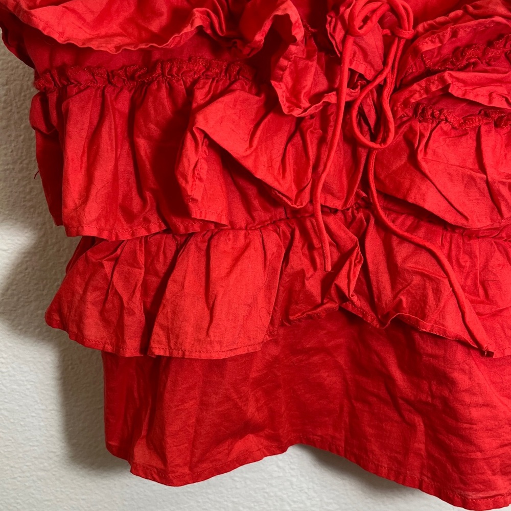 Express Vibrant Red Ruffle Tank Top - Picture 5 of 10